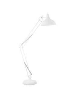 Gro&szlig;e Leselampe Job in Wei&szlig;, Ø 38 x H 180 cm