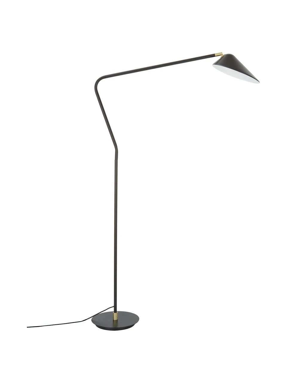 Westwing Collection Große Leselampe Neron mit Gold-Dekor in Schwarz, B 105 x H 171 cm 3 Westwing Collection Große Leselampe Neron mit Gold-Dekor in Schwarz, B 105 x H 171 cm