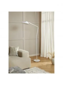 Westwing Collection Gro&szlig;e Leselampe Neron mit Gold-Dekor in Wei&szlig;, B 105 x H 171 cm -Leuchten Verkaufsladen Grosse Leselampe Neron mit Gold Dekor in Weiss 1