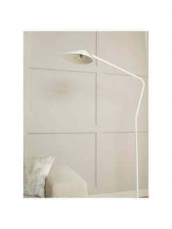 Westwing Collection Gro&szlig;e Leselampe Neron mit Gold-Dekor in Wei&szlig;, B 105 x H 171 cm -Leuchten Verkaufsladen Grosse Leselampe Neron mit Gold Dekor in Weiss 2