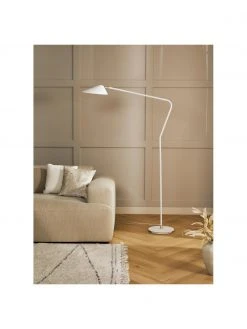 Westwing Collection Gro&szlig;e Leselampe Neron mit Gold-Dekor in Wei&szlig;, B 105 x H 171 cm -Leuchten Verkaufsladen Grosse Leselampe Neron mit Gold Dekor in Weiss 3