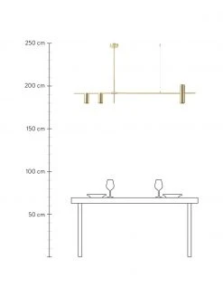 Westwing Collection Gro&szlig;e Moderne Pendelleuchte Cassandra in Messingfarben, B 143 x H 73 cm -Leuchten Verkaufsladen Grosse Moderne Pendelleuchte Cassandra in Messingfarben 2