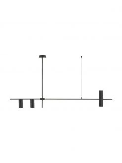 Westwing Collection Gro&szlig;e Moderne Pendelleuchte Cassandra in Schwarz, B 143 x H 73 cm