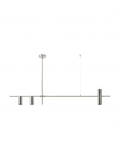 Westwing Collection Gro&szlig;e Moderne Pendelleuchte Cassandra in Silber, B 143 x H 73 cm