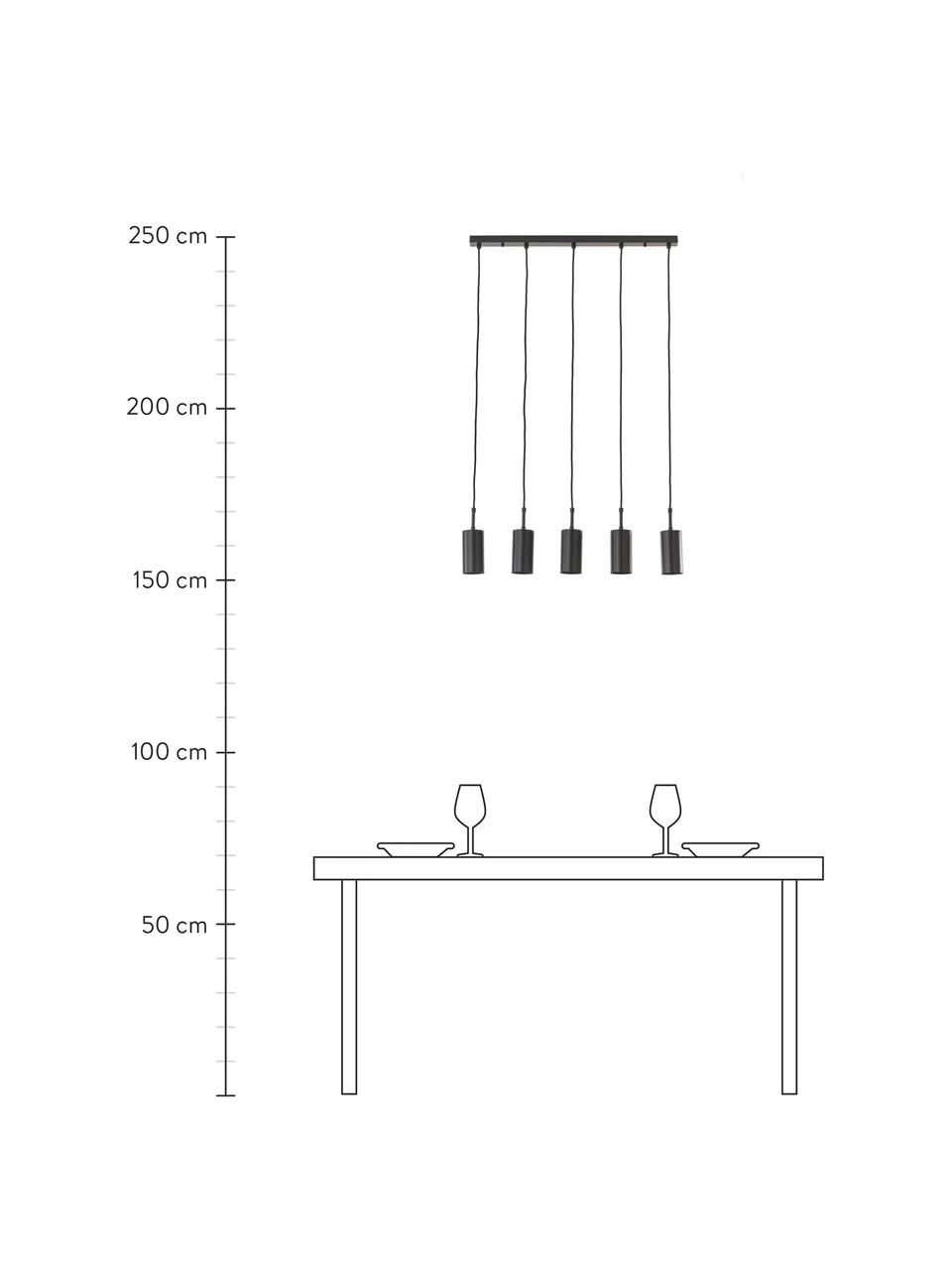 Westwing Collection Große Pendelleuchte Arvo in Schwarz, B 75 cm x H 120 cm 4 Westwing Collection Große Pendelleuchte Arvo in Schwarz, B 75 cm x H 120 cm – Bild 2