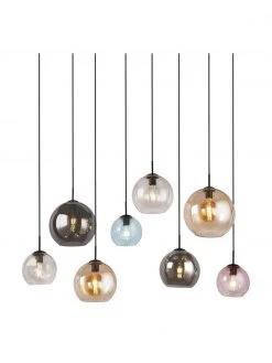 Searchlight Gro&szlig;e Pendelleuchte Bar aus farbigem Glas, B 151 x H 150 cm