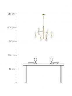 Westwing Collection Gro&szlig;e Pendelleuchte Grover mit Glaskugeln in Gold, Ø 70 x H 56 cm -Leuchten Verkaufsladen Grosse Pendelleuchte Grover mit Glaskugeln in Gold 3
