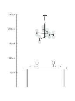 Westwing Collection Gro&szlig;e Pendelleuchte Grover mit Glaskugeln in Schwarz, Ø 70 x H 56 cm -Leuchten Verkaufsladen Grosse Pendelleuchte Grover mit Glaskugeln in Schwarz 3