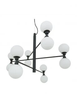 Westwing Collection Gro&szlig;e Pendelleuchte Grover mit Glaskugeln in Schwarz, Ø 70 x H 56 cm -Leuchten Verkaufsladen Grosse Pendelleuchte Grover mit Glaskugeln in Schwarz 5