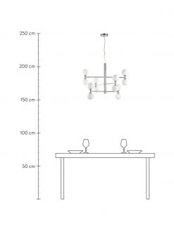 Westwing Collection Gro&szlig;e Pendelleuchte Grover mit Glaskugeln in Silber, Ø 70 x H 56 cm -Leuchten Verkaufsladen Grosse Pendelleuchte Grover mit Glaskugeln in Silber 2