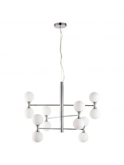 Westwing Collection Gro&szlig;e Pendelleuchte Grover mit Glaskugeln in Silber, Ø 70 x H 56 cm -Leuchten Verkaufsladen Grosse Pendelleuchte Grover mit Glaskugeln in Silber 3