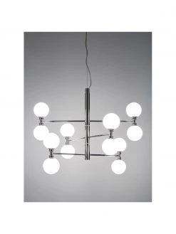 Westwing Collection Gro&szlig;e Pendelleuchte Grover mit Glaskugeln in Silber, Ø 70 x H 56 cm -Leuchten Verkaufsladen Grosse Pendelleuchte Grover mit Glaskugeln in Silber 4