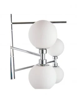 Westwing Collection Gro&szlig;e Pendelleuchte Grover mit Glaskugeln in Silber, Ø 70 x H 56 cm -Leuchten Verkaufsladen Grosse Pendelleuchte Grover mit Glaskugeln in Silber 5