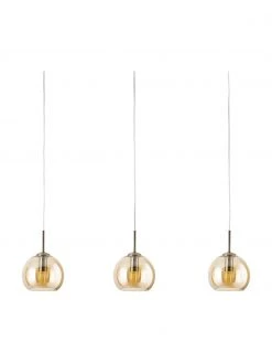 Westwing Collection Gro&szlig;e Pendelleuchte Hamilton in Messing, B 81 x H 13 cm