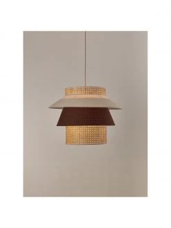 Westwing Collection Gro&szlig;e Pendelleuchte Klea aus Wiener Geflecht in Creme/Braun, Ø 55 x H 42 cm -Leuchten Verkaufsladen Grosse Pendelleuchte Klea aus Wiener Geflecht in CremeBraun 4