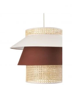 Westwing Collection Gro&szlig;e Pendelleuchte Klea aus Wiener Geflecht in Creme/Braun, Ø 55 x H 42 cm -Leuchten Verkaufsladen Grosse Pendelleuchte Klea aus Wiener Geflecht in CremeBraun 5