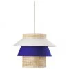 Westwing Collection Gro&szlig;e Pendelleuchte Klea aus Wiener Geflecht in Creme/Dunkelblau, Ø 55 x H 42 cm