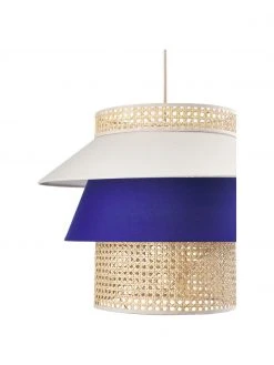 Westwing Collection Gro&szlig;e Pendelleuchte Klea aus Wiener Geflecht in Creme/Dunkelblau, Ø 55 x H 42 cm -Leuchten Verkaufsladen Grosse Pendelleuchte Klea aus Wiener Geflecht in CremeDunkelblau 5