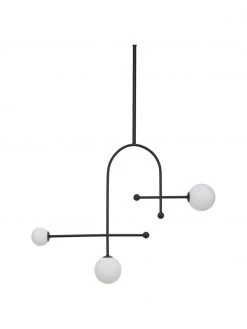 Westwing Collection Gro&szlig;e Pendelleuchte Otis aus Opalglas, B 82 x H 120 cm