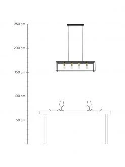 Lucide Gro&szlig;e Pendelleuchte Ruben im Industrial-Style, B 92 x H 22 cm -Leuchten Verkaufsladen Grosse Pendelleuchte Ruben im Industrial Style 2
