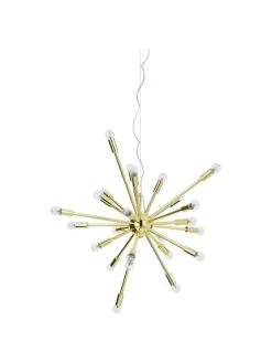 Westwing Collection Gro&szlig;e Pendelleuchte Spike in Gold, Ø 90 cm