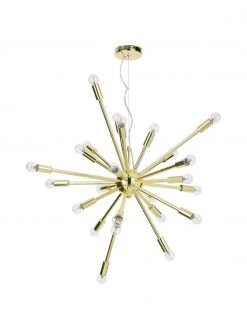 Westwing Collection Gro&szlig;e Pendelleuchte Spike in Gold, Ø 90 cm -Leuchten Verkaufsladen Grosse Pendelleuchte Spike in Gold 5