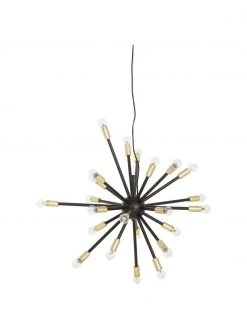 Westwing Collection Gro&szlig;e Pendelleuchte Spike in Schwarz-Gold, Ø 90 cm