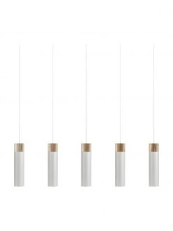 Nordlux Gro&szlig;e Pendelleuchte Tilo in Grau mit Holz-Dekor, B 81 x H 25 cmNur noch wenige verfügbar