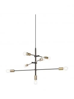 Westwing Collection Gro&szlig;e Pendelleuchte Venja in Schwarz, Ø 84 cm