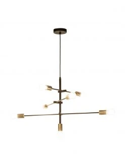 Westwing Collection Gro&szlig;e Pendelleuchte Venja in Schwarz, Ø 84 cm -Leuchten Verkaufsladen Grosse Pendelleuchte Venja in Schwarz 5