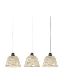 Westwing Collection Gro&szlig;e Pendelleuchte Wasa aus Rattan, B 70 x H 15 cm