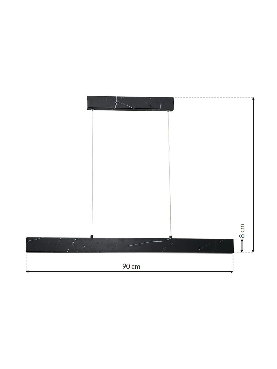 Große Schmale LED-Pendelleuchte Pierce in Marmoroptik, B 90 x H 10 cm 8 Große Schmale LED-Pendelleuchte Pierce in Marmoroptik, B 90 x H 10 cm – Bild 6