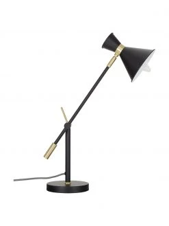 Westwing Collection Gro&szlig;e Schreibtischlampe Audrey mit Gold-Dekor, Ø 15 x H 68 cm
