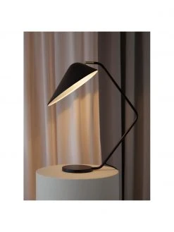Westwing Collection Gro&szlig;e Schreibtischlampe Neron mit Gold-Dekor in Schwarz, T 57 x H 56 cm -Leuchten Verkaufsladen Grosse Schreibtischlampe Neron mit Gold Dekor in Schwarz 1