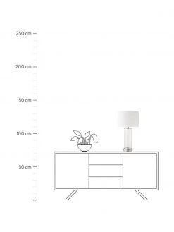 Westwing Collection Gro&szlig;e Tischlampe Abigail aus Glas und Leinen, Ø 32 x H 61 cm -Leuchten Verkaufsladen Grosse Tischlampe Abigail aus Glas und Leinen 3