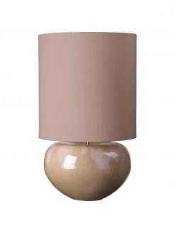 Cozy Living Gro&szlig;e Tischlampe Ena in Taupe, Ø 40 x H 68 cm