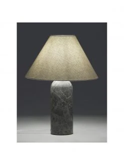 Westwing Collection Gro&szlig;e Tischlampe Gia mit Marmorfu&szlig; in Dunkelgrau, Ø 46 x H 60 cm -Leuchten Verkaufsladen Grosse Tischlampe Gia mit Marmorfuss in Dunkelgrau 4