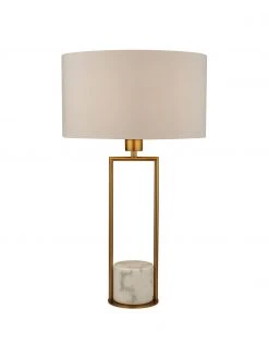 Searchlight Gro&szlig;e Tischlampe Quebec mit Marmorfu&szlig;, Ø 35 x H 62 cm -Leuchten Verkaufsladen Grosse Tischlampe Quebec mit Marmorfuss 2