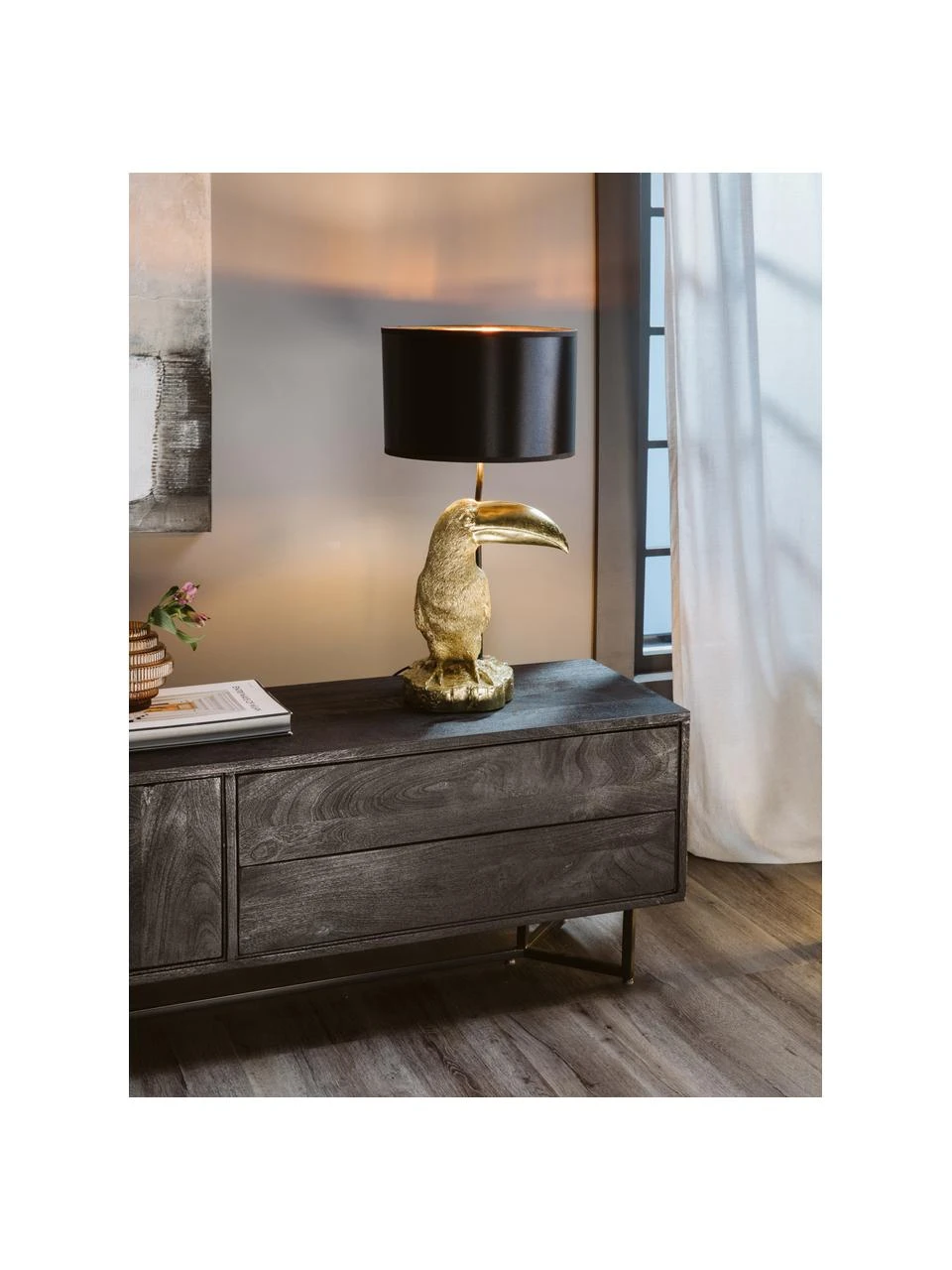 Kare Design Große Tischlampe Toucan aus vergoldetem Kalkstein, Ø 38 x H 70 cmNur noch 1 Artikel verfügbar 4 Kare Design Große Tischlampe Toucan aus vergoldetem Kalkstein, Ø 38 x H 70 cmNur noch 1 Artikel verfügbar – Bild 2