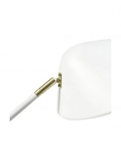 Westwing Collection Gro&szlig;e Tripod-Stehlampe Neron mit Gold-Dekor in Wei&szlig;, B 103 x H 170 cm -Leuchten Verkaufsladen Grosse Tripod Stehlampe Neron mit Gold Dekor in Weiss 5