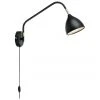 Marksl&ouml;jd Gro&szlig;e Verstellbare Wandleuchte Valencia mit Stecker in Schwarz, T 40 x H 28 cm