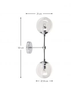 Westwing Collection Gro&szlig;e Wandleuchte Beth aus Glas, T 21 x H 50 cm -Leuchten Verkaufsladen Grosse Wandleuchte Beth aus Glas 2