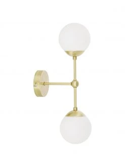 Westwing Collection Gro&szlig;e Wandleuchte Beth aus Opalglas, T 20 x H 45 cm