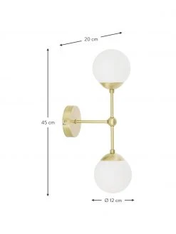 Westwing Collection Gro&szlig;e Wandleuchte Beth aus Opalglas, T 20 x H 45 cm -Leuchten Verkaufsladen Grosse Wandleuchte Beth aus Opalglas 3