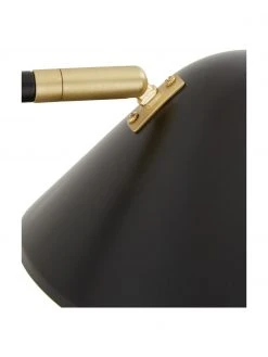 Westwing Collection Gro&szlig;e Wandleuchte Neron mit Stecker und Gold-Dekor in Schwarz, B 27 x T 100 cm -Leuchten Verkaufsladen Grosse Wandleuchte Neron mit Stecker und Gold Dekor in Schwarz 5