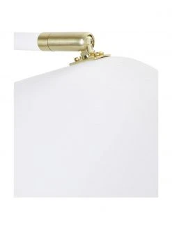 Westwing Collection Gro&szlig;e Wandleuchte Neron mit Stecker und Gold-Dekor in Wei&szlig;, B 27 x T 100 cm -Leuchten Verkaufsladen Grosse Wandleuchte Neron mit Stecker und Gold Dekor in Weiss 4