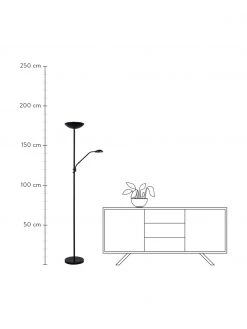 Lucide Gro&szlig;er Dimmbarer LED-Deckenfluter Zenith mit Leselampe, B 53 x H 180 cm -Leuchten Verkaufsladen Grosser Dimmbarer LED Deckenfluter Zenith mit Leselampe 8