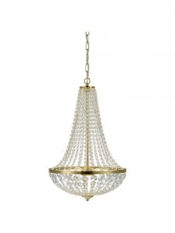 Marksl&ouml;jd Gro&szlig;er Kronleuchter Gr&auml;ns&ouml; in Gold, Ø 40 x H 59 cm