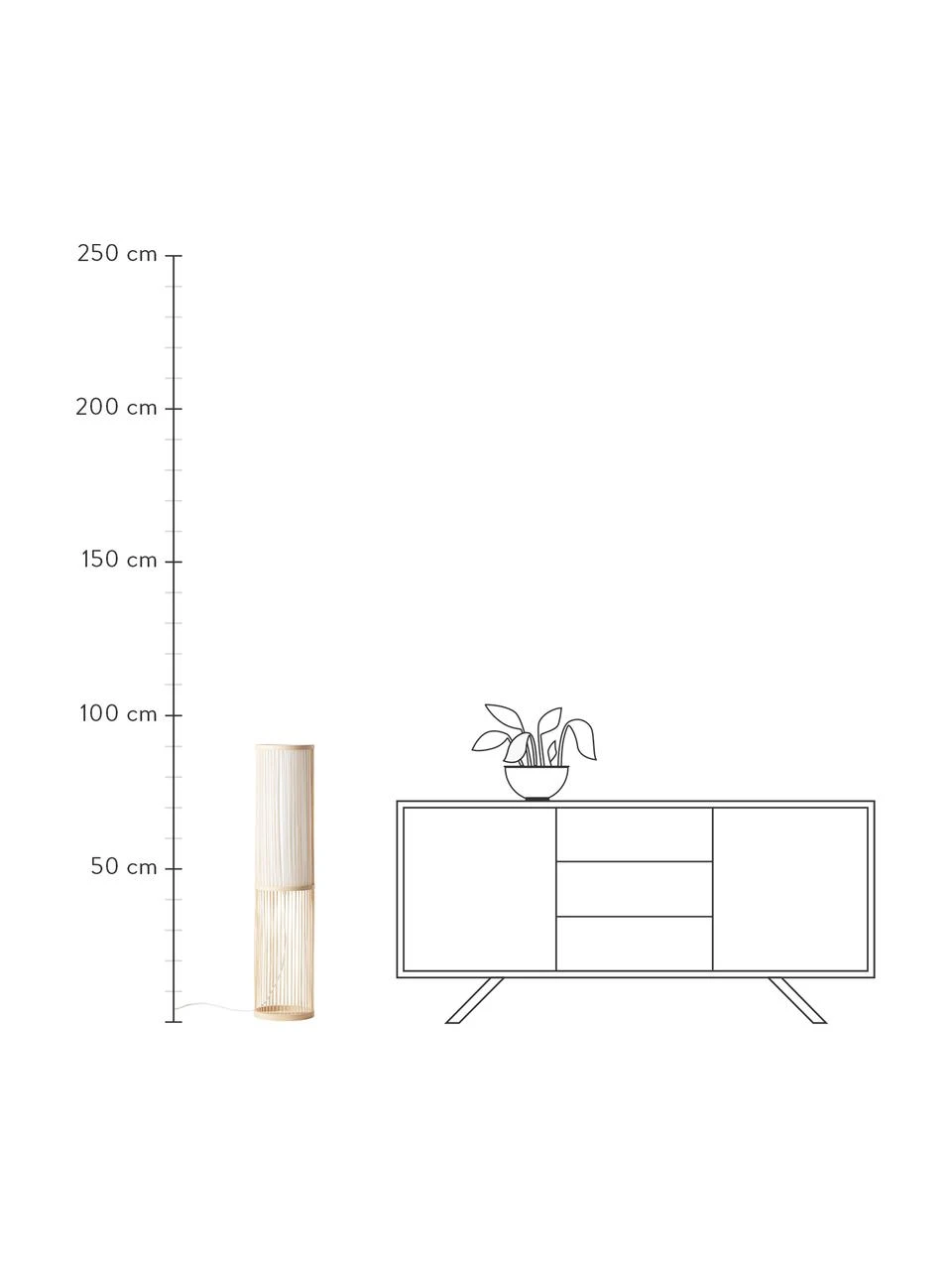 Kleine Bodenleuchte Nori aus Bambus, Ø 20 x H 91 cm 4 Kleine Bodenleuchte Nori aus Bambus, Ø 20 x H 91 cm – Bild 2
