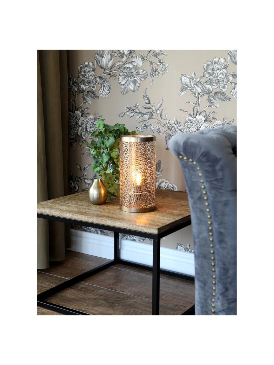 By Rydens Kleine Boho-Tischlampe Hermine aus Metall, Ø 14 x H 28 cm 4 By Rydens Kleine Boho-Tischlampe Hermine aus Metall, Ø 14 x H 28 cm – Bild 2